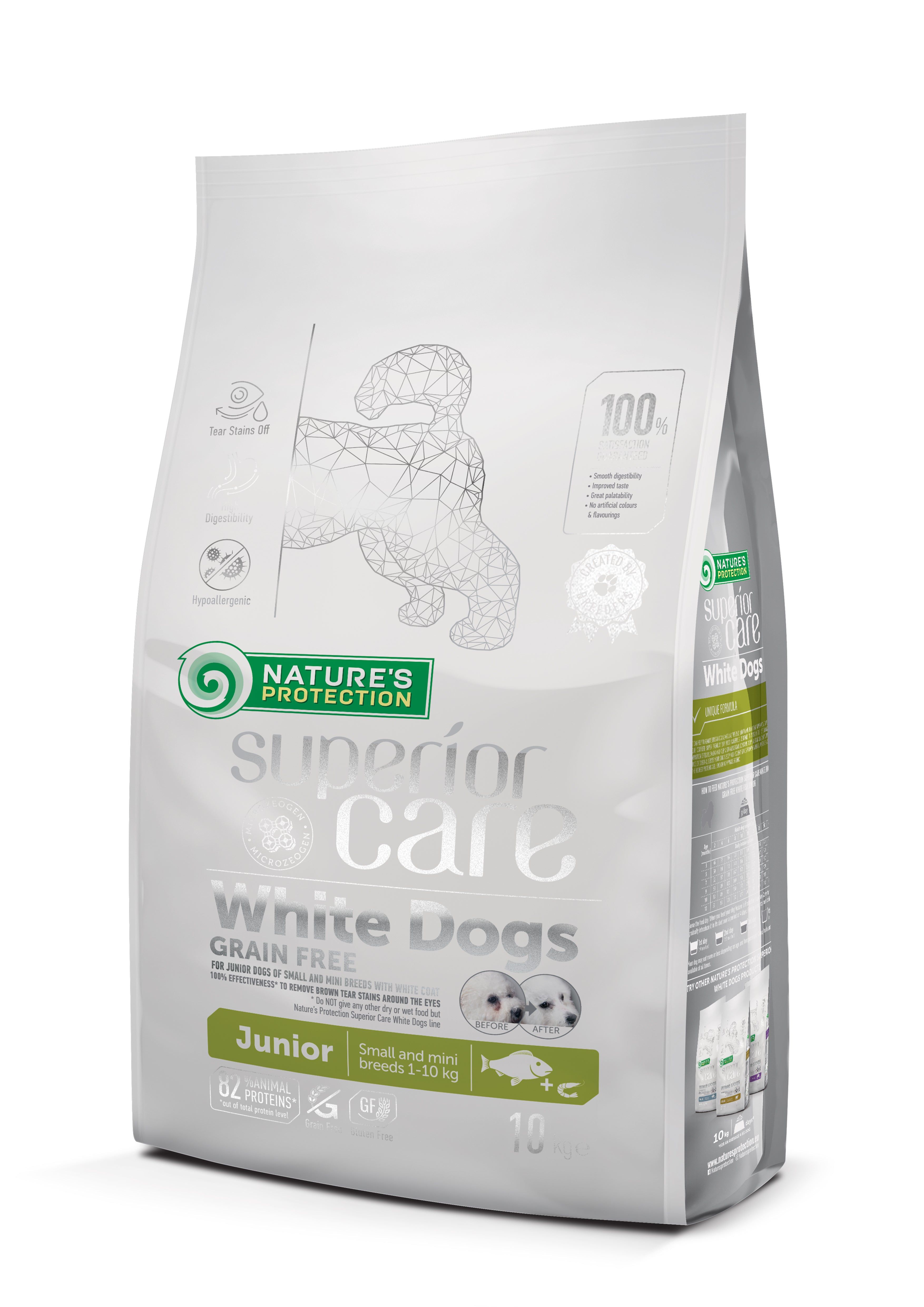 Nature's Protection white dog gf white fish junior small breed