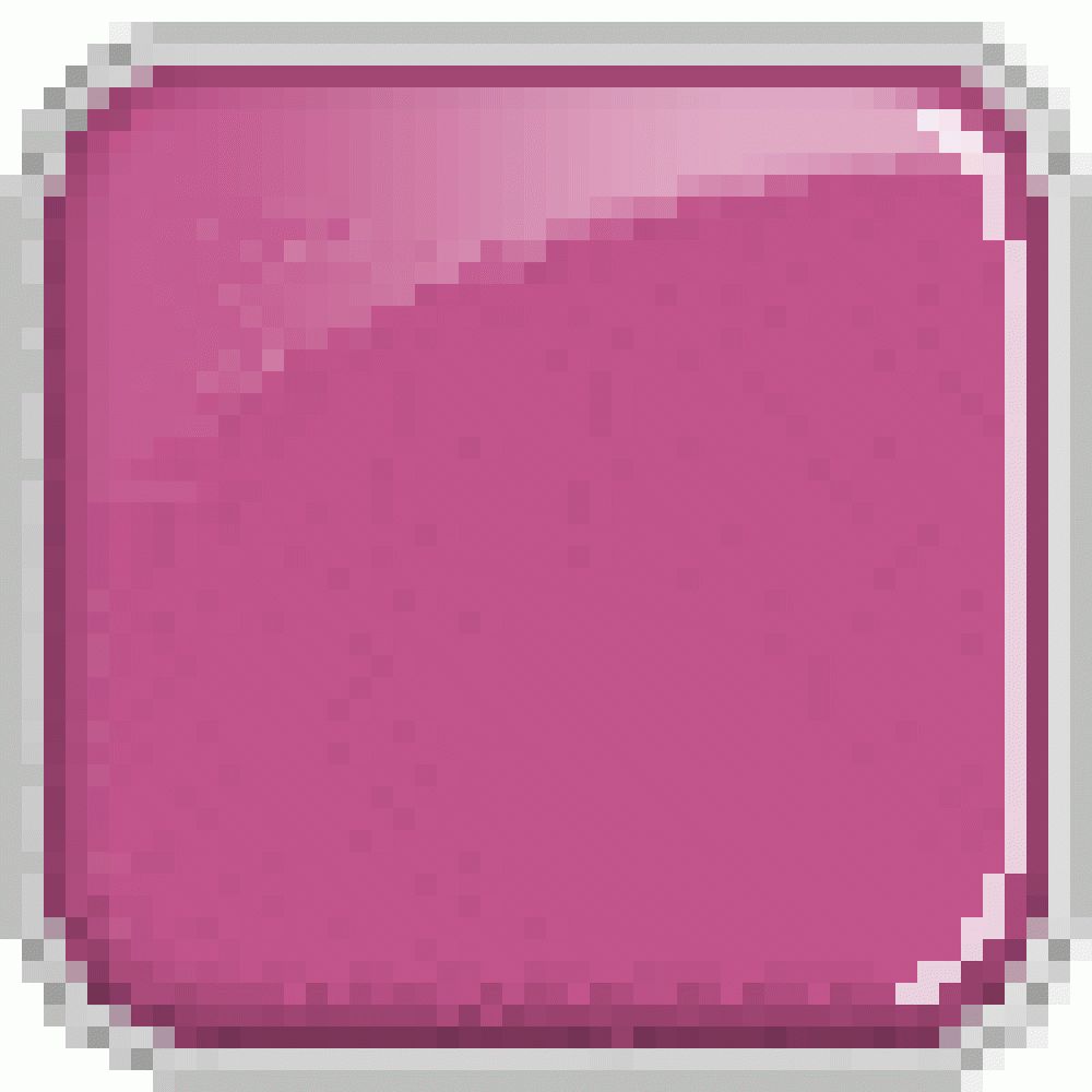 Quadratische, pinkfarbene Farbprobe mit silberfarbenem Rahmen.
