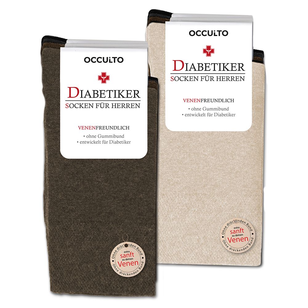 Occulto Herren Diabetikersocken 10er Pack (Modell: Goetz) 10BrownMix 43-46