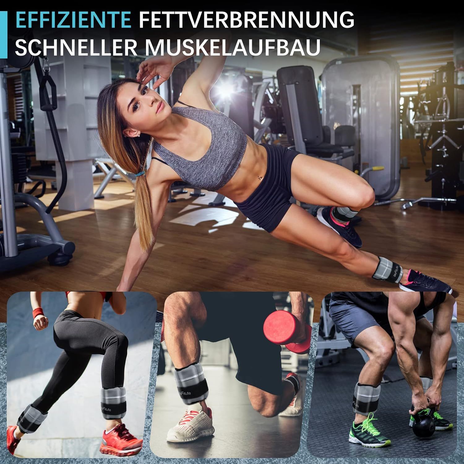 DH FitLife Verstellbare Fußgelenk Gewichtsmanschetten