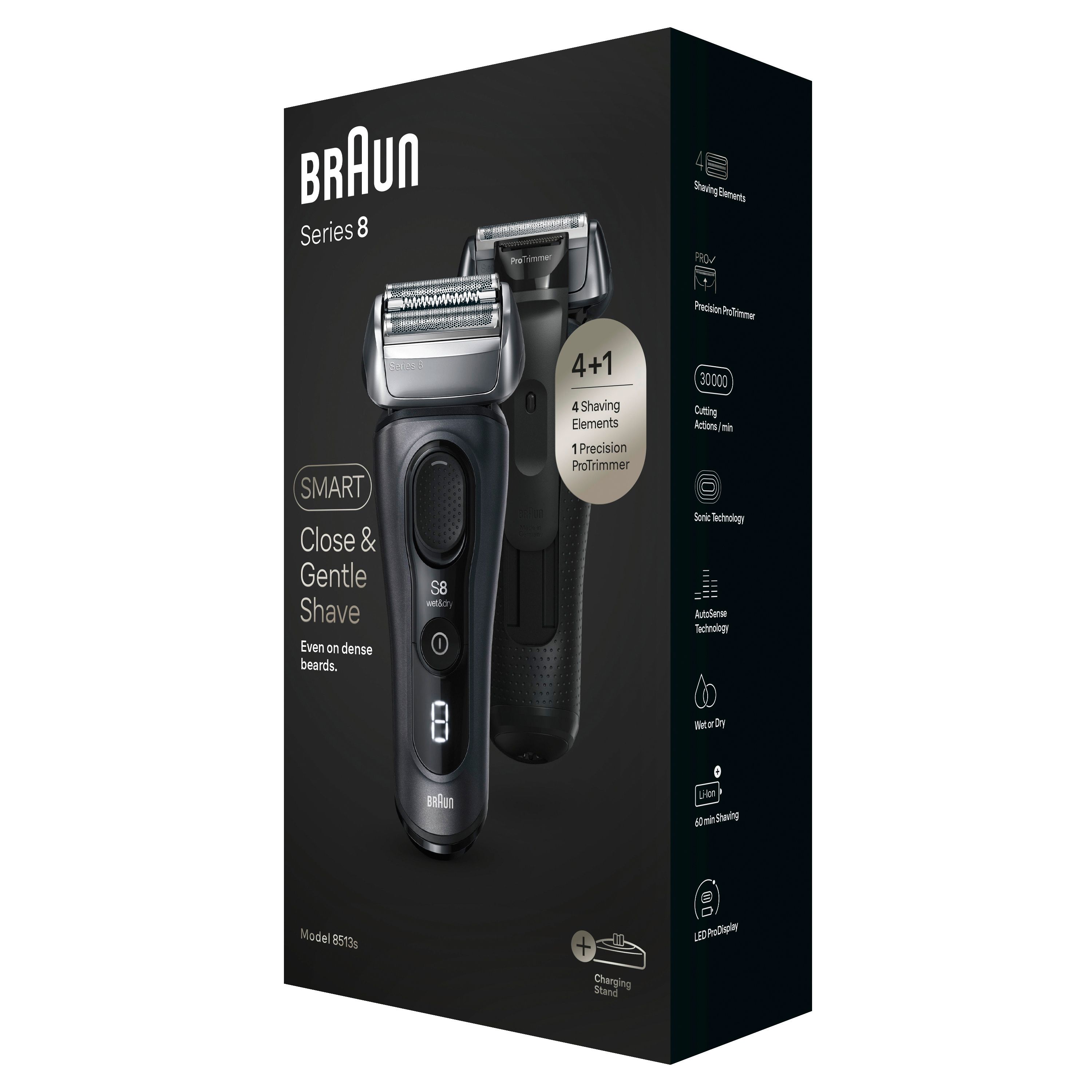 Braun - Elektrischer Rasierer für Männer "Series 8 8513s" Grey
