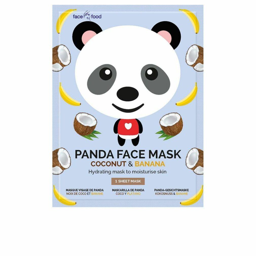 Panda Gesichtsmaske mit Kokosnuss & Banane. Feuchtigkeitsspendende Tuchmaske.