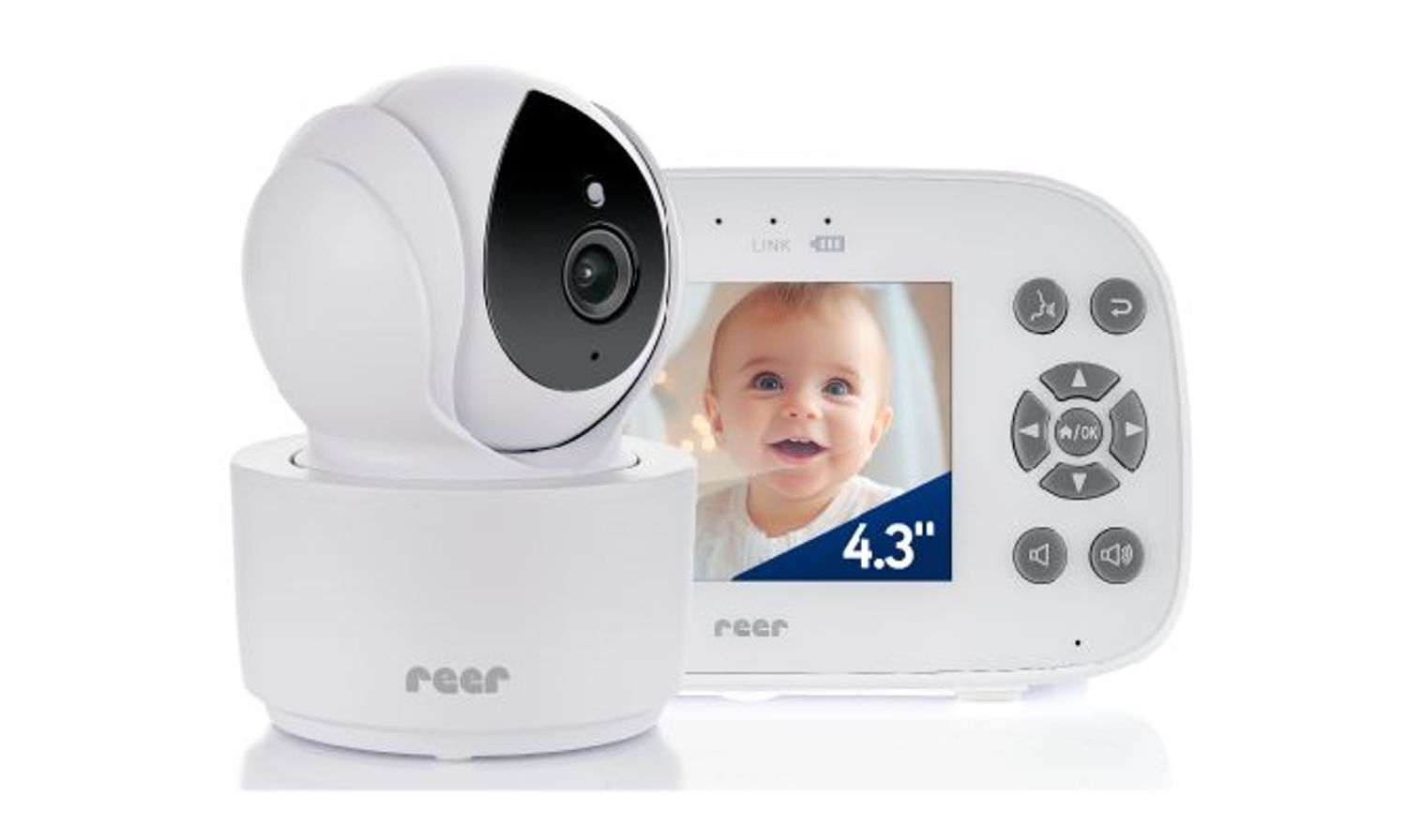 BabyCam XL Move Elterneinheit zeigt schlafendes Baby im Nachtmodus.