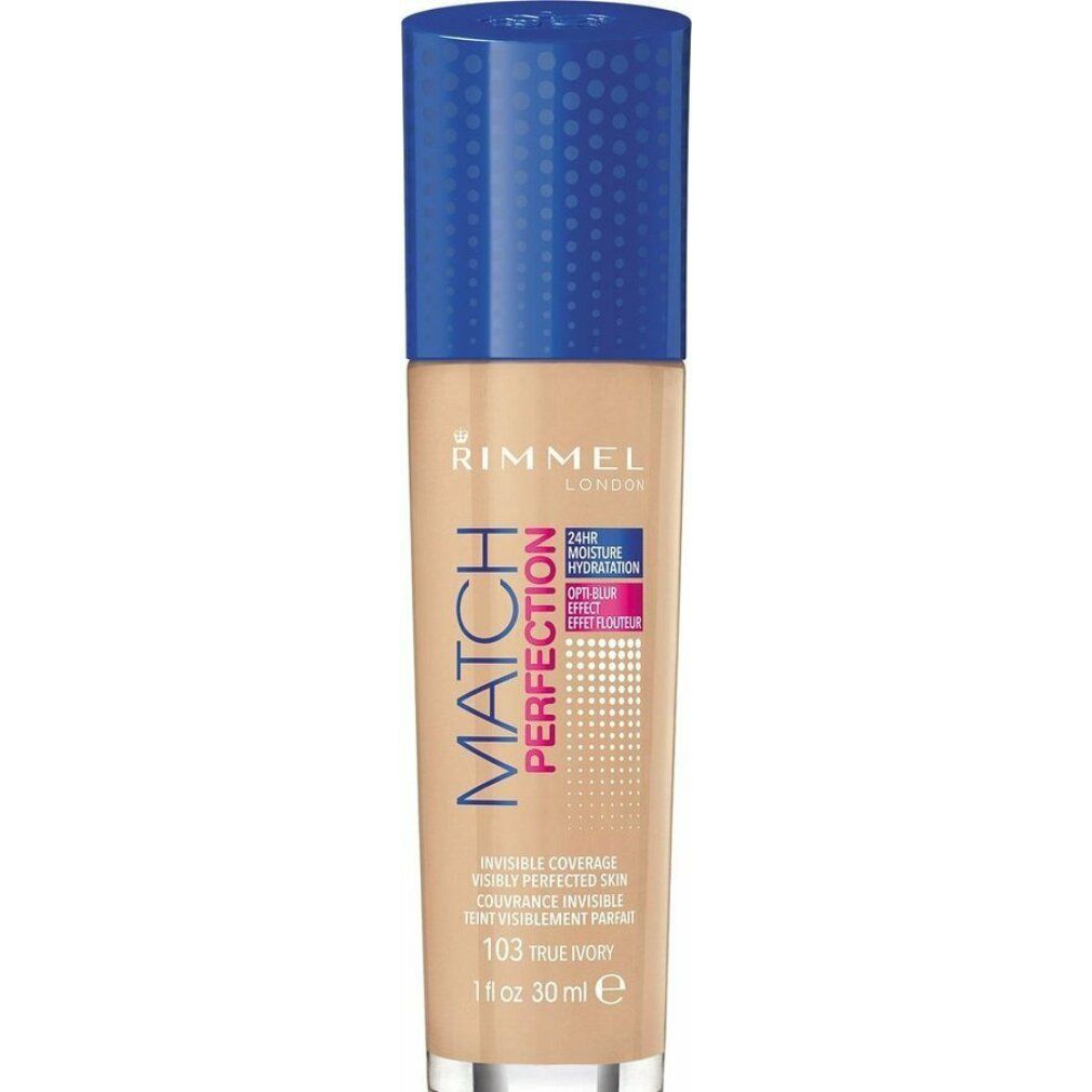 Rimmel London Match Perfection Foundation Spf20 103 True Ivory