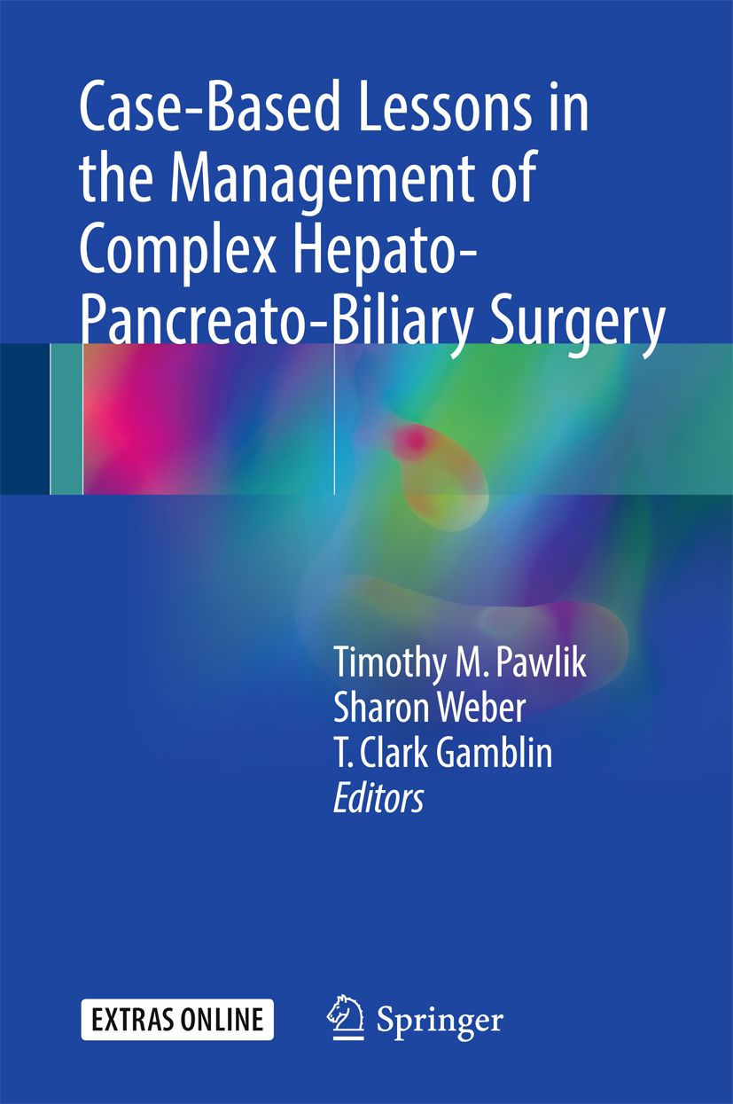 Buchcover mit Titel: Case-Based Lessons in the Management of Complex Hepato-Pancreato-Biliary Surgery. Herausgeber: Springer.