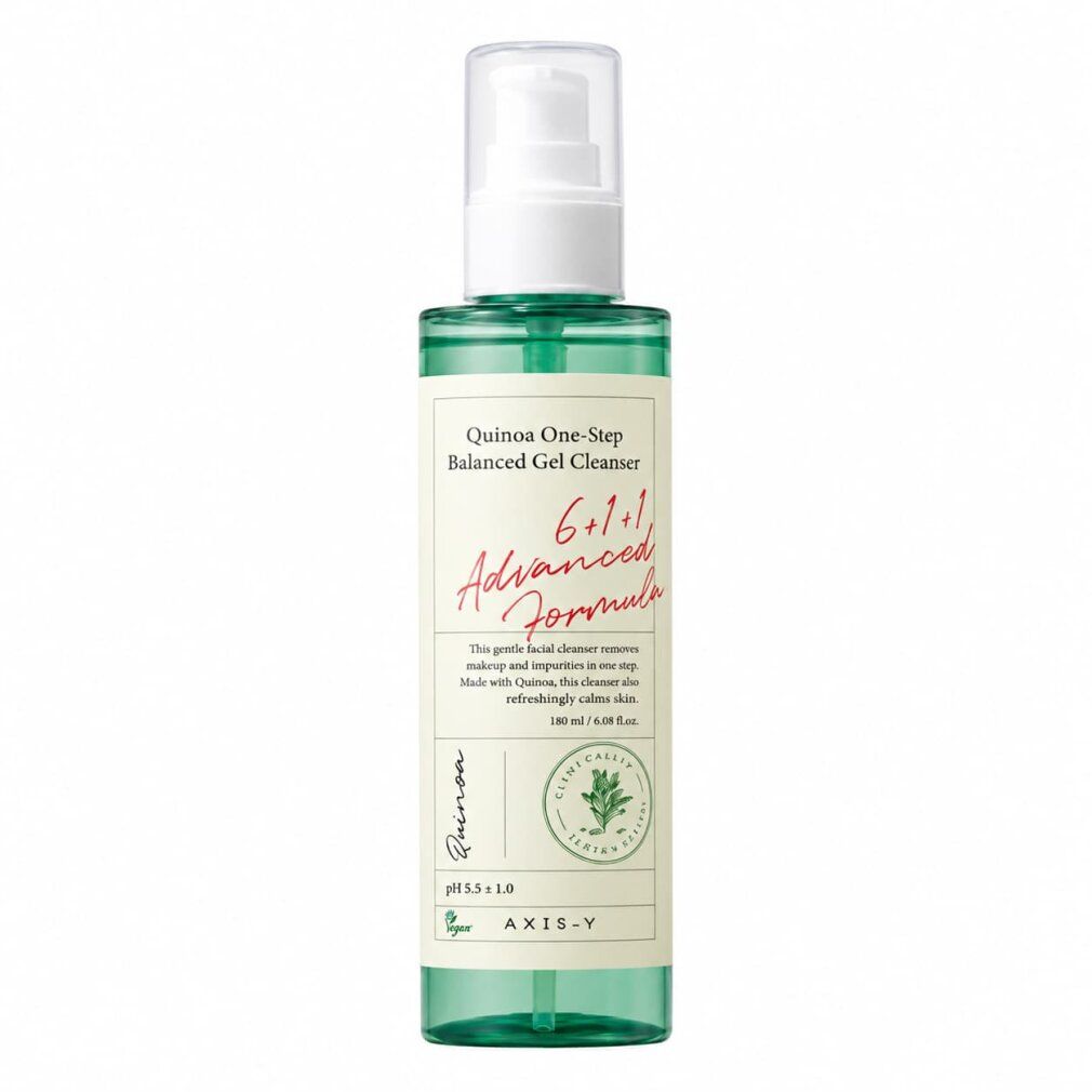 AXIS-Y Quinoa One-Step Balanced Gel Cleanser Flasche mit Pumpspender.
