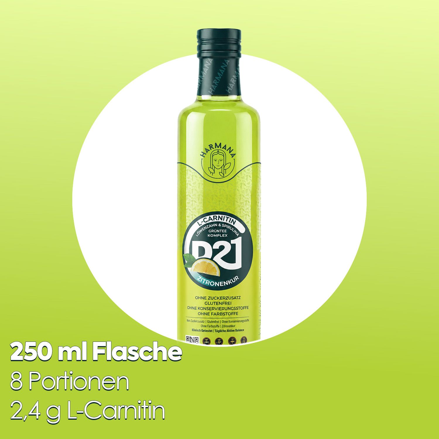 HARMANA Lemon Cure L-Carnitin, Grüntee & Spirulina