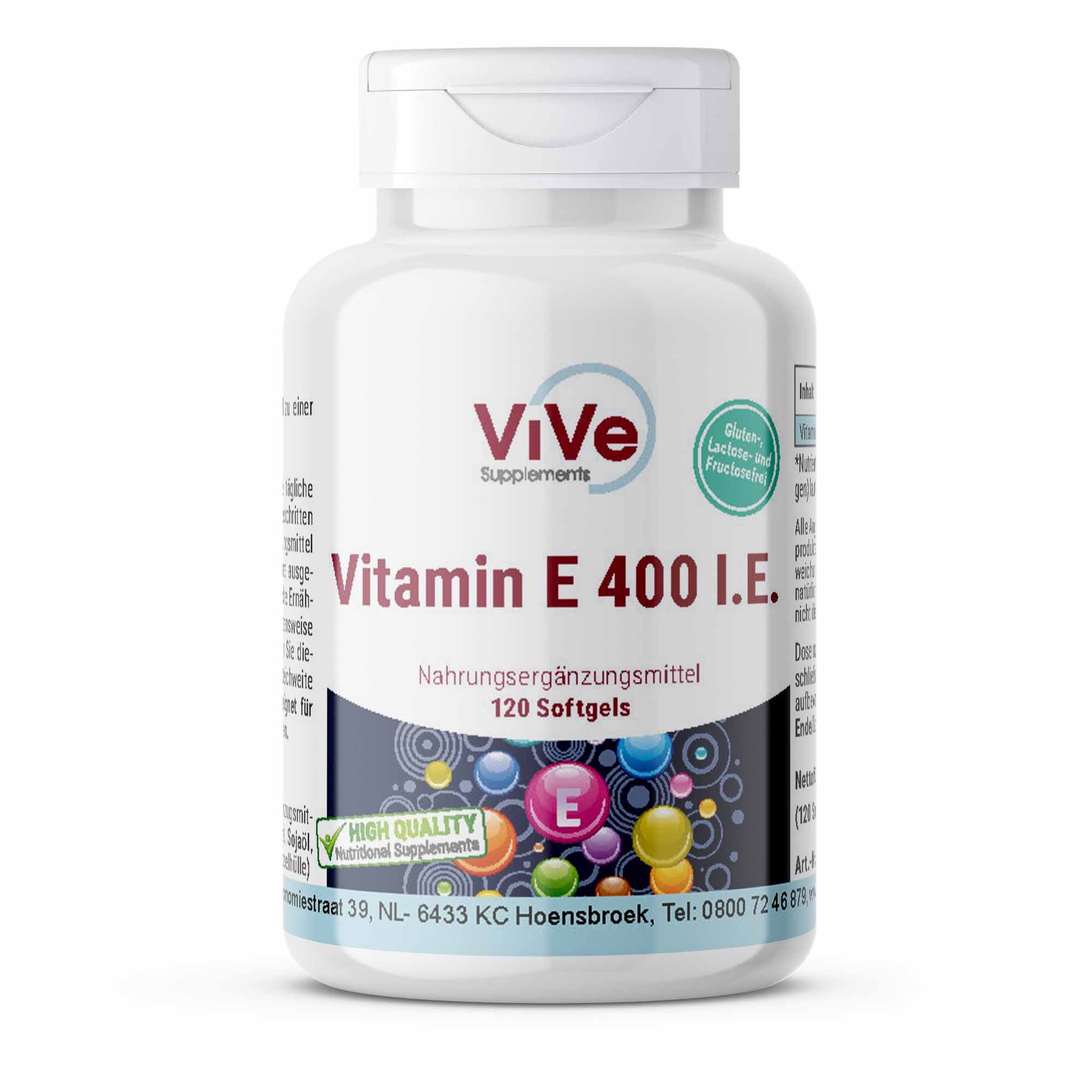 Vive Supplements | Vitamin E 400 I.e. - Schluckfreundlich 120 St