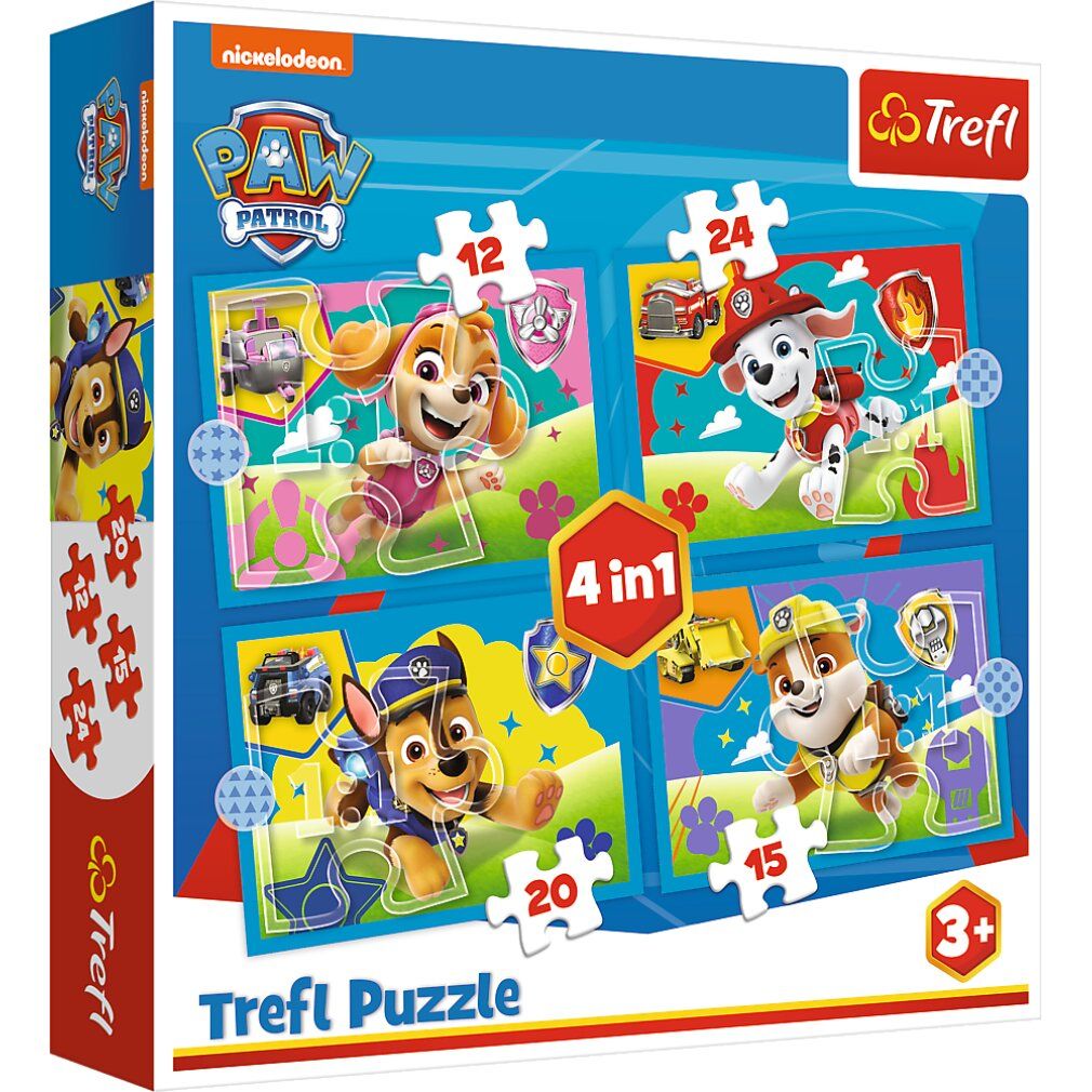 trefl Puzzle Paw Patrol: Laufendes hündchen 4in1 (12,15,20,24 Teile)