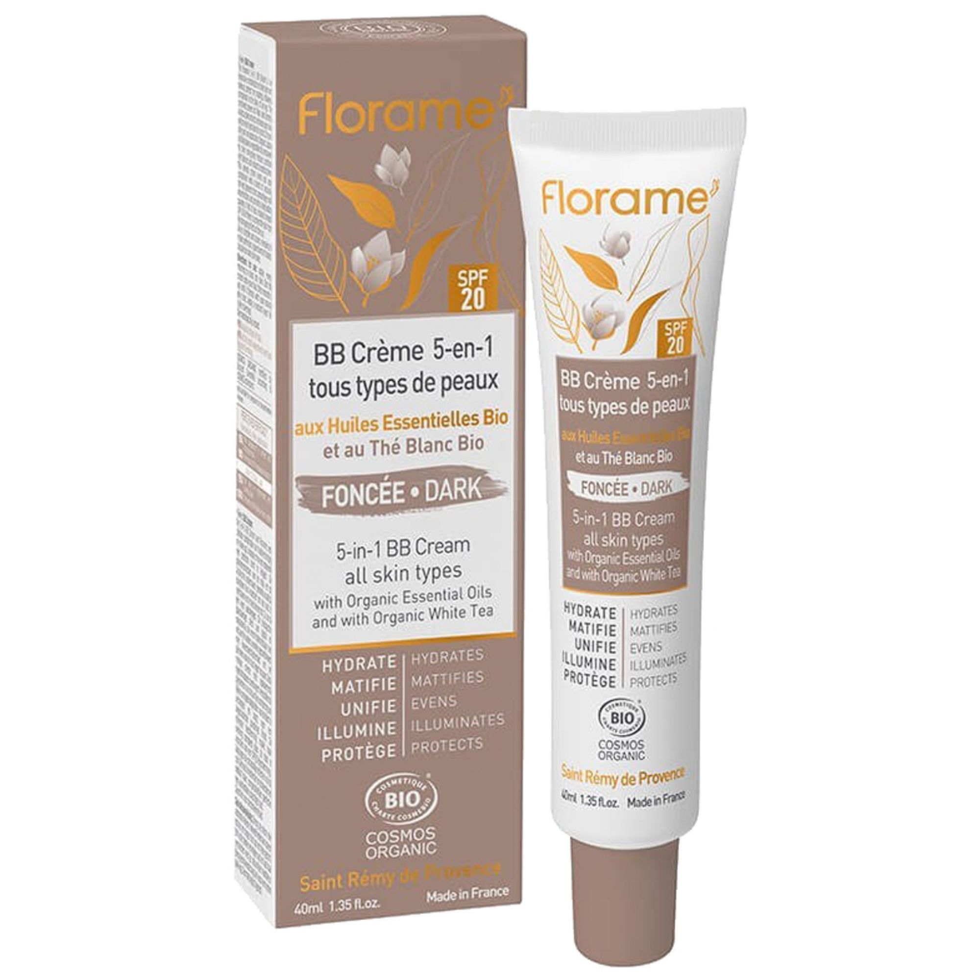 Florame BB Cream 5in1 Spf20 Bio (Farbton: Dunkel) 4,5x2,8x15,5 cm Creme