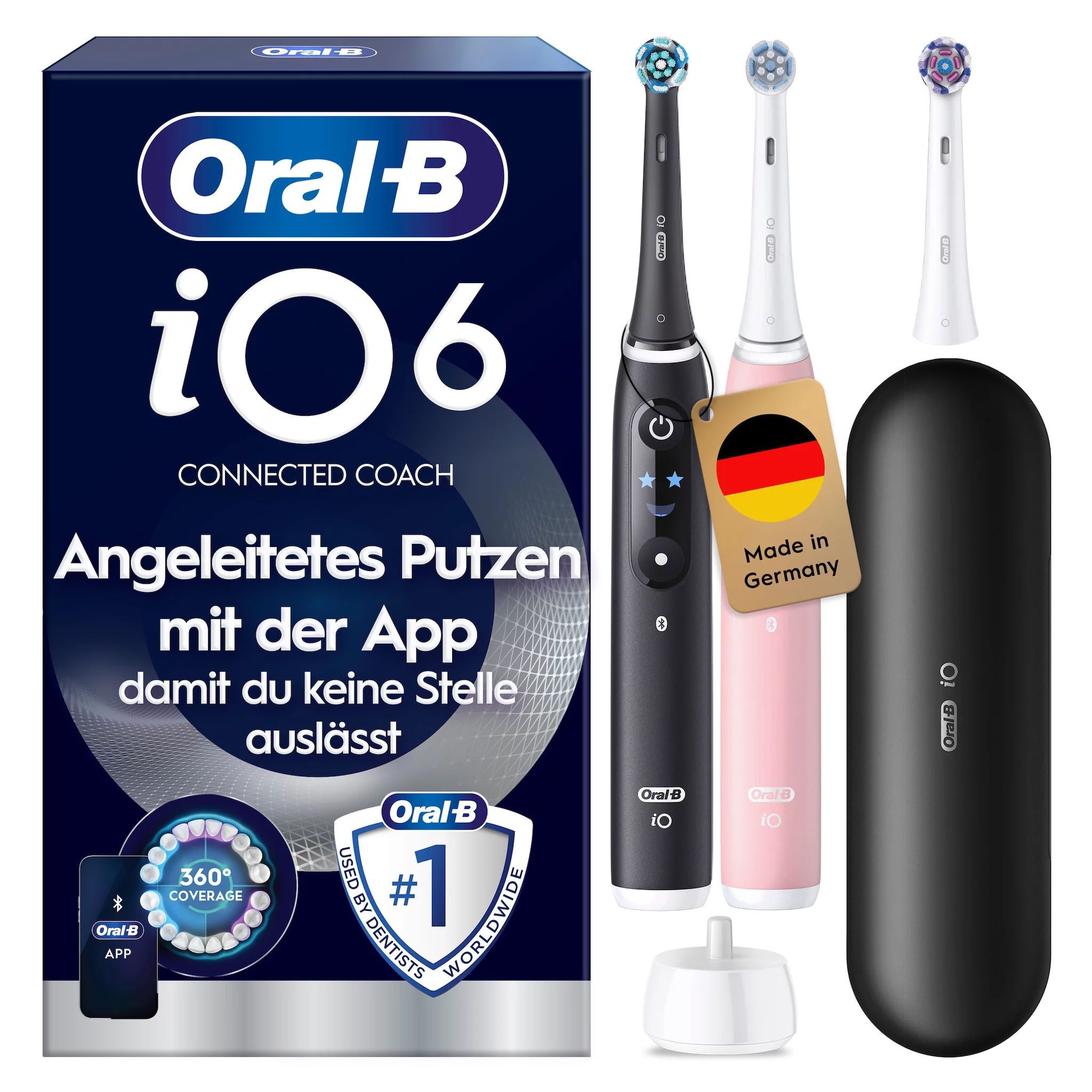 Oral-B iO Series 6 Black Lava/Pink Sand mit 2. Handstück Jas22 Elektrische Zahnbürste 1 St
