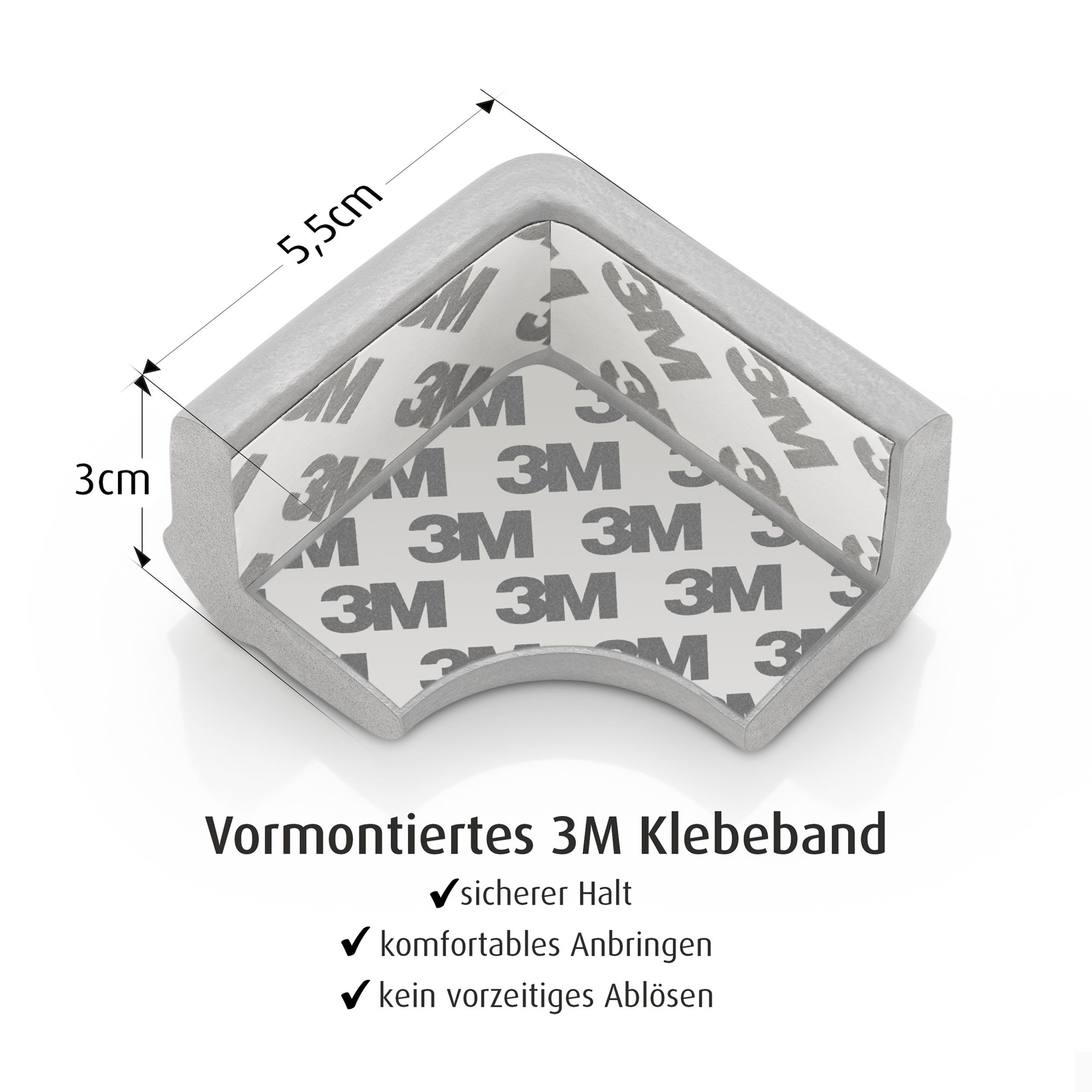 reer Eckenschutz Soft, 4er Set, Kindersicherung, Grau