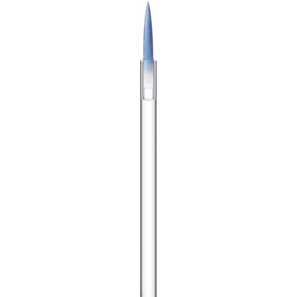 Applikator für flüssigen Eyeliner. Transparenter Stiel mit blauer Spitze. Für präzises Auftragen.