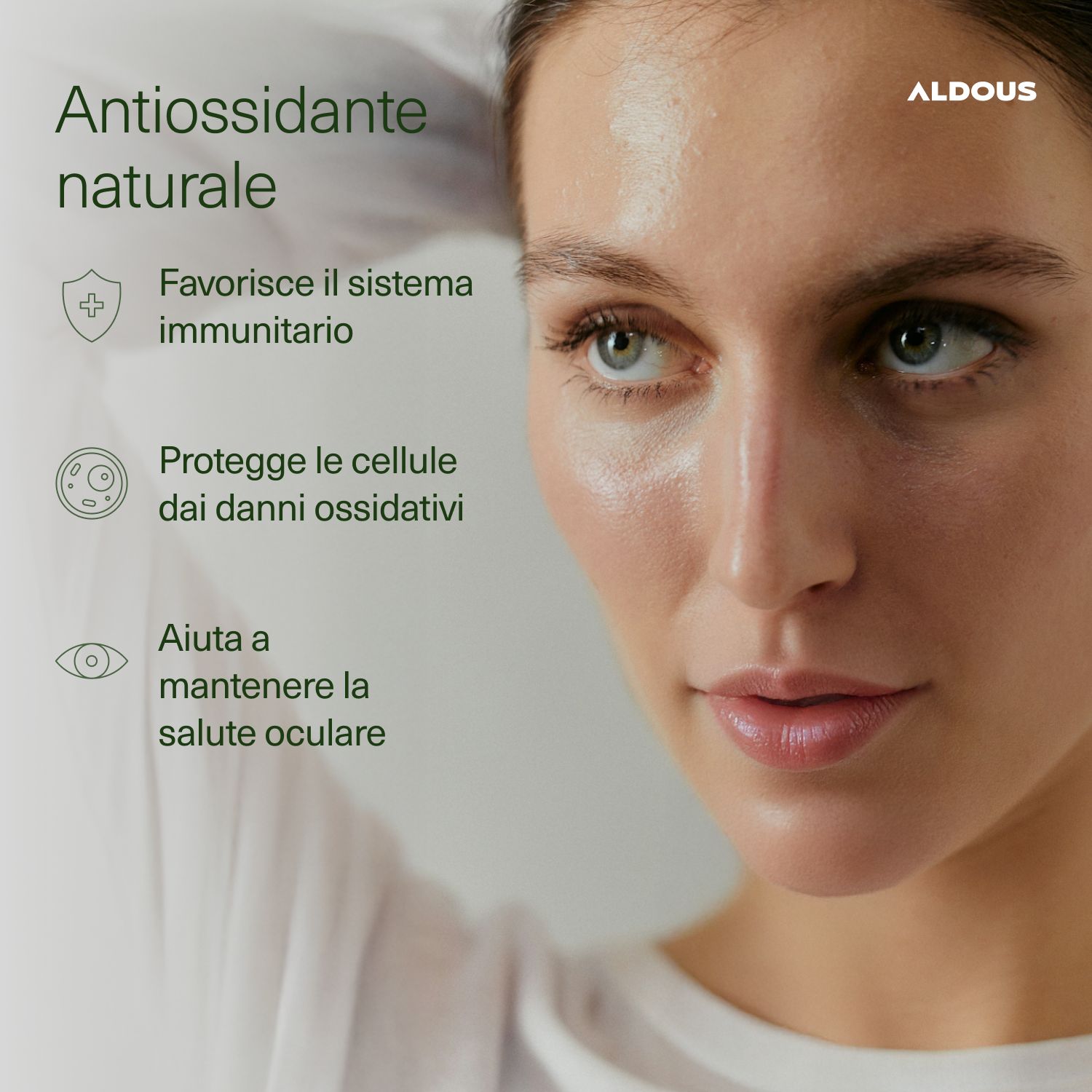 Aldous Astaxanthine: Unterstützt das Immunsystem, schützt Zellen, gut für die Augengesundheit.