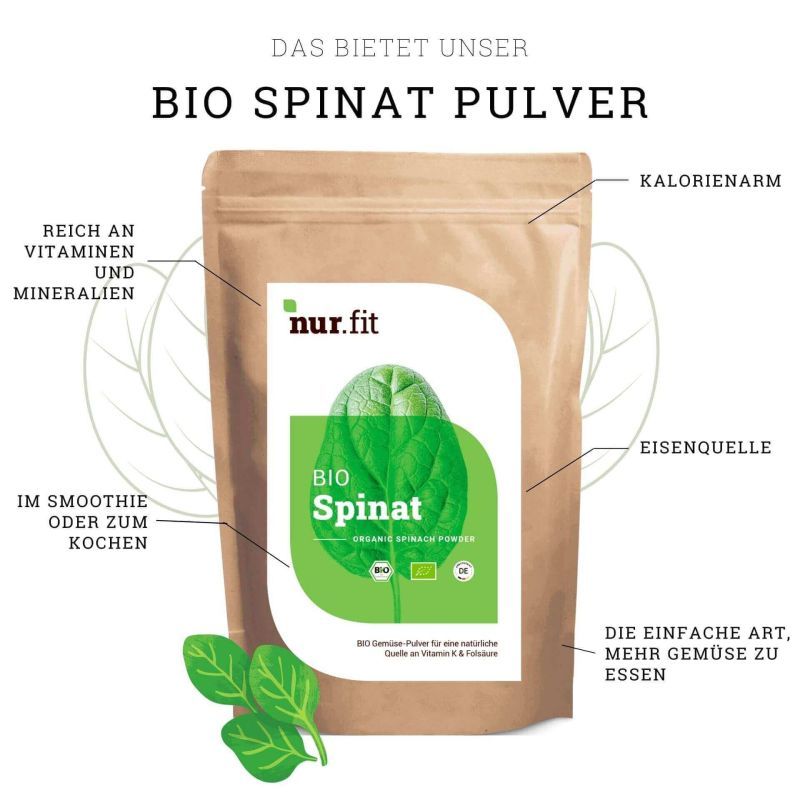 nur.fit BIO Spinat Pulver