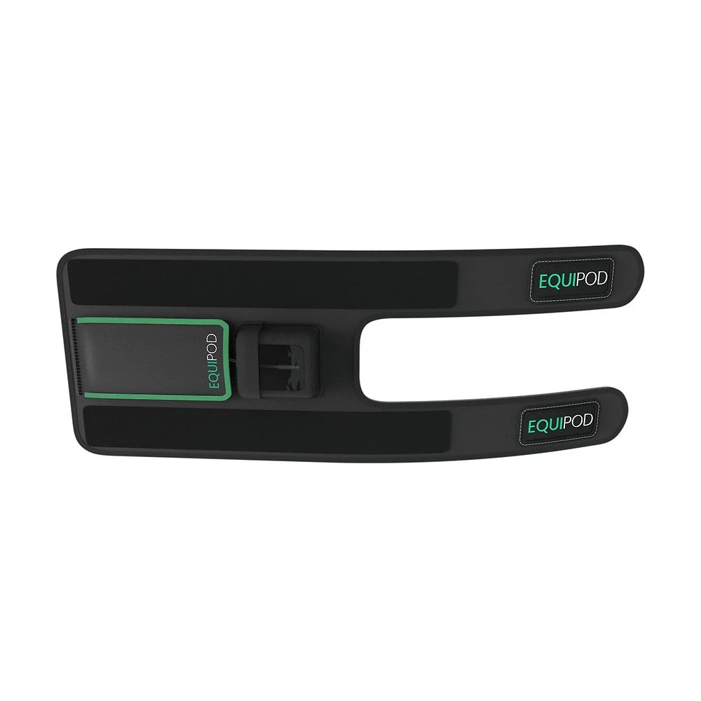 Schwarzes KorWrap-Gerät. U-förmig mit zwei Pads und einem Anschluss für das EquiPod-Gerät.