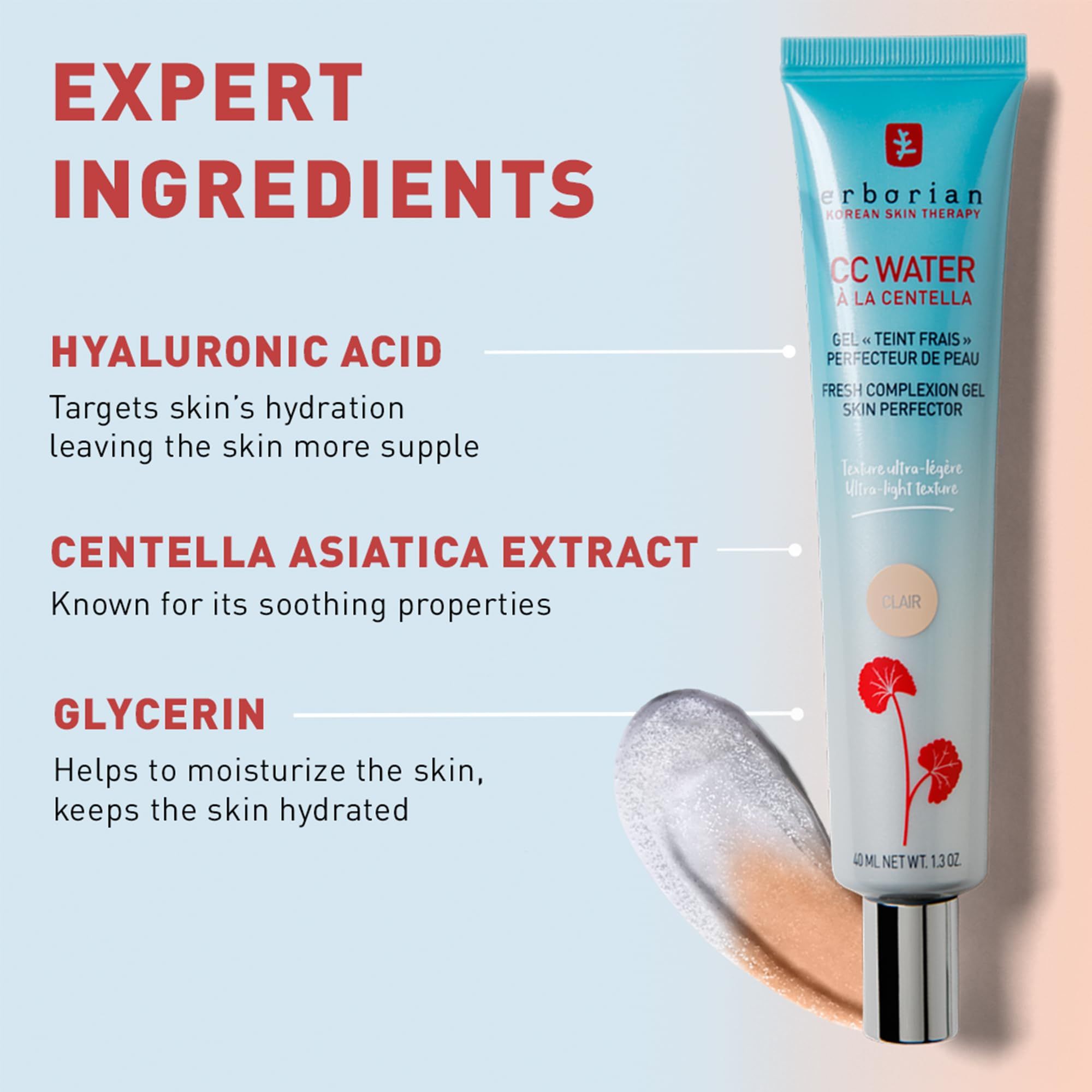 Erborian CC Acqua Caramello 15 ml, getönte Gel-Tagescreme 3x2x11 ml Gel