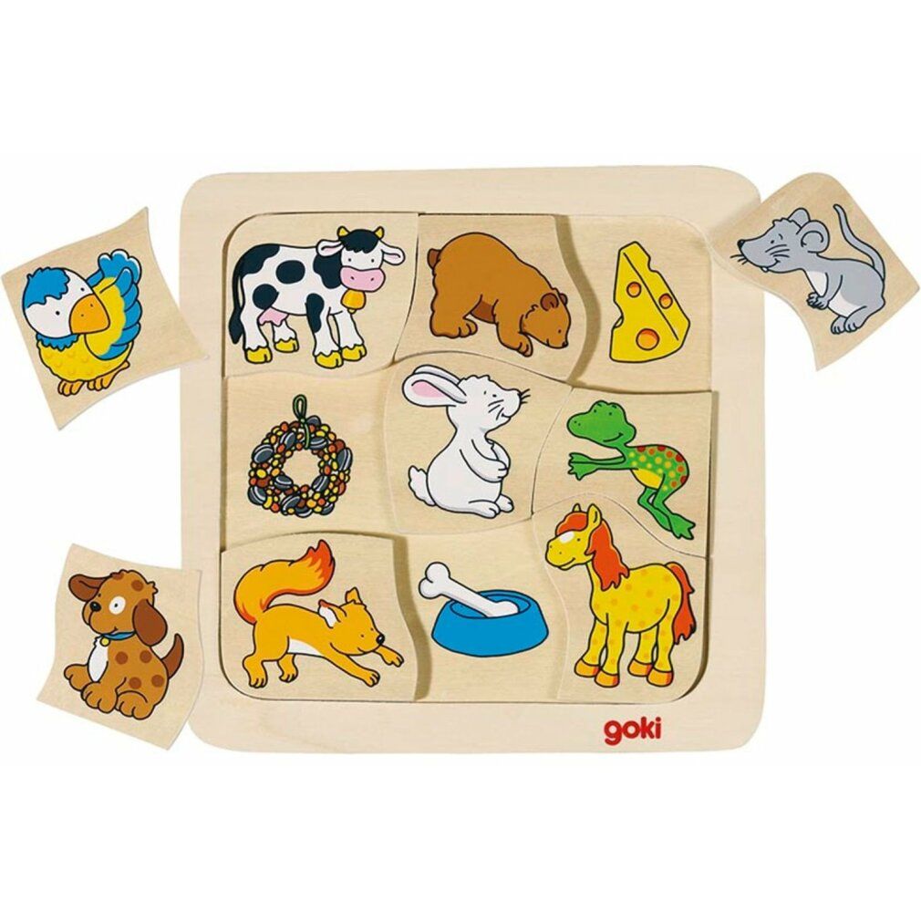 Puzzle in legno Goki Chi mangia cosa?