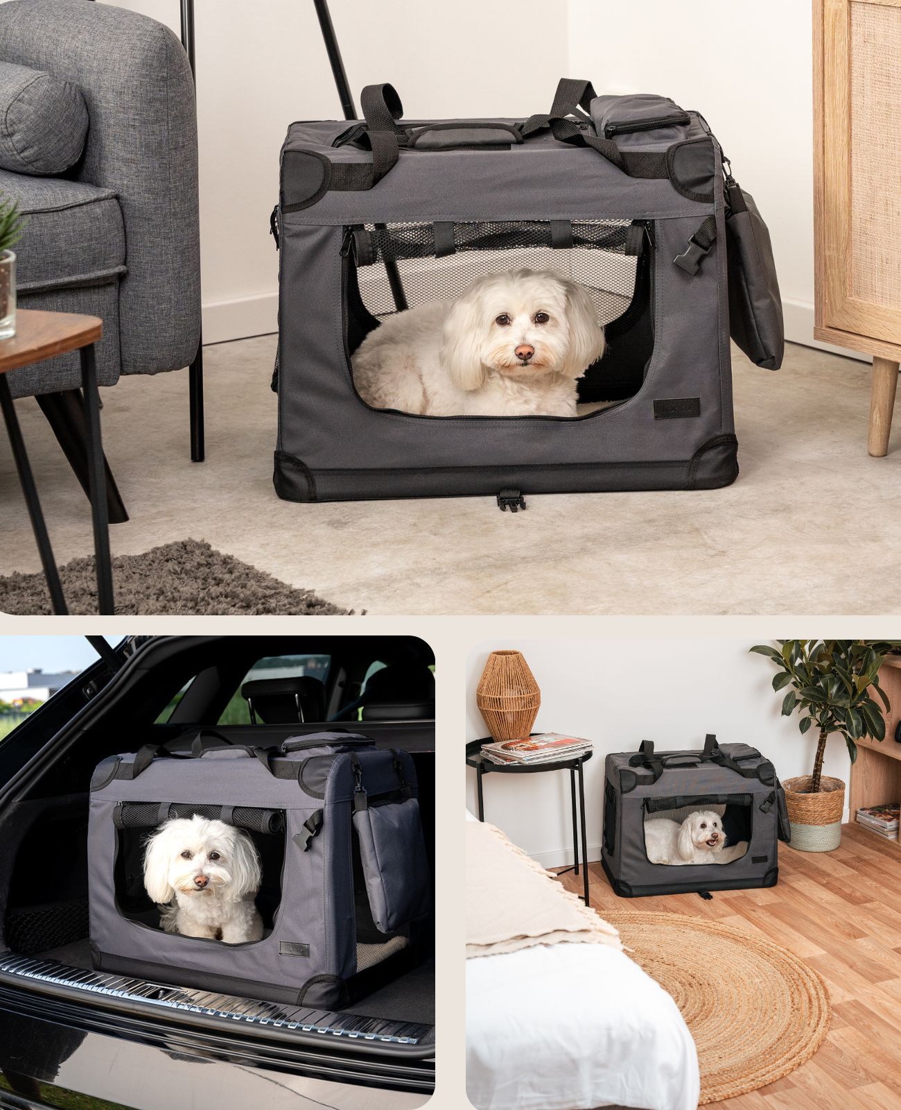 lionto faltbare Transportbox für Hunde und Katzen