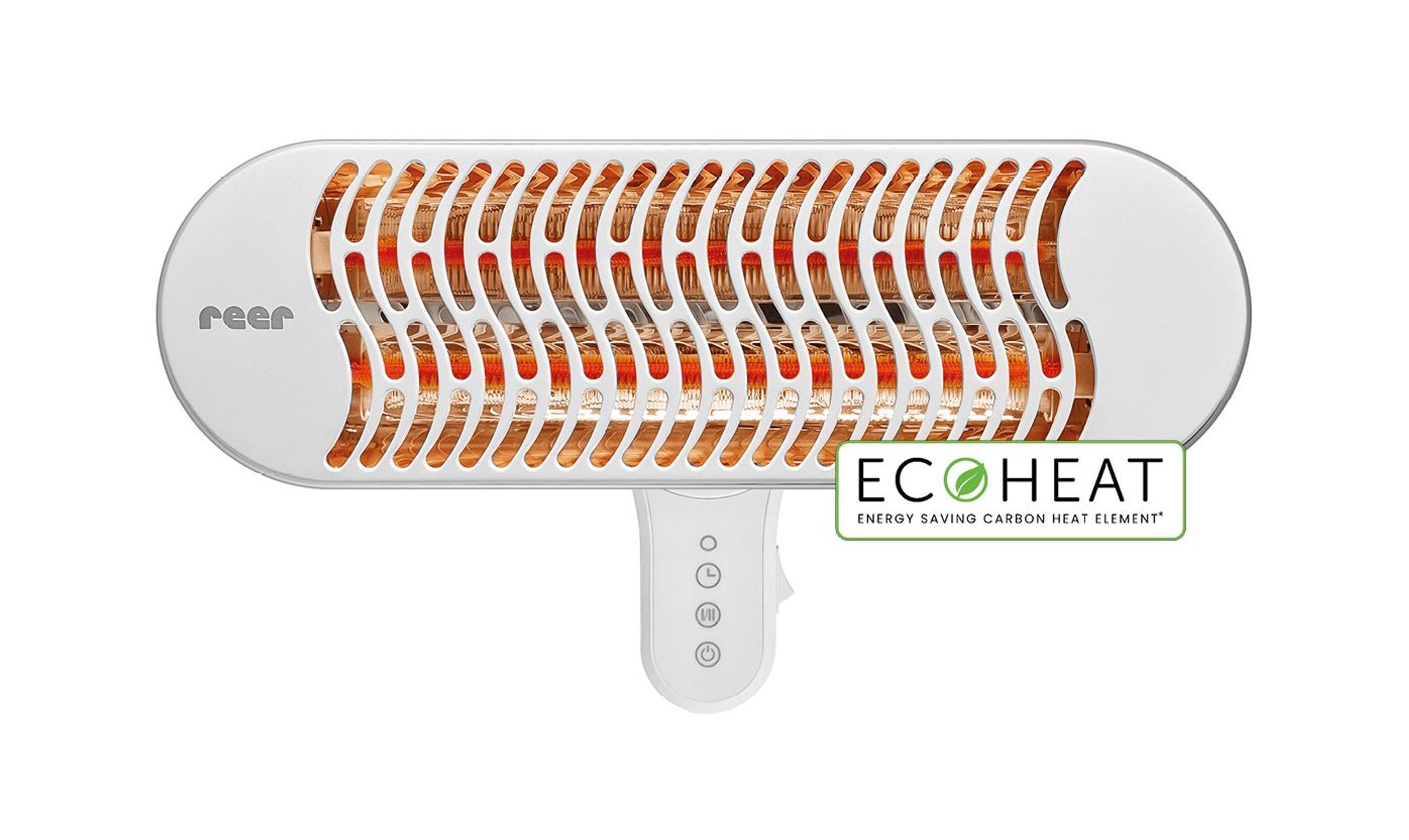 Reer Heizstrahler, wand- und standmontierbar, mit EcoHeat Carbon-Heizelement.