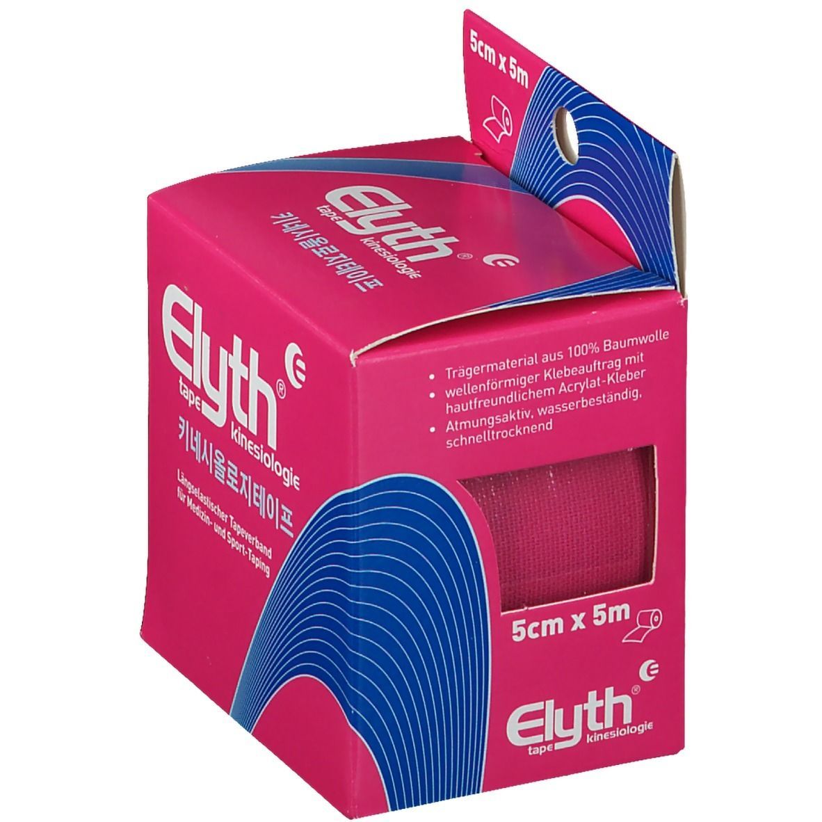 Kinesiologie Tape Elyth 5 cmx5 m rot 1 St Bandage(s)