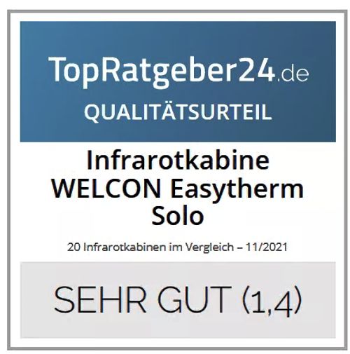 Qualitätsurteil von TopRatgeber24.de. Infrarotkabine WELCON Easytherm Solo. Bewertung: SEHR GUT (1,4).