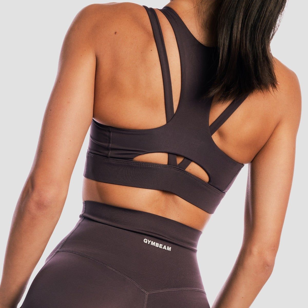 GymBeam Sport-BH Damen mit gekreuzten Trägern Tee Brown