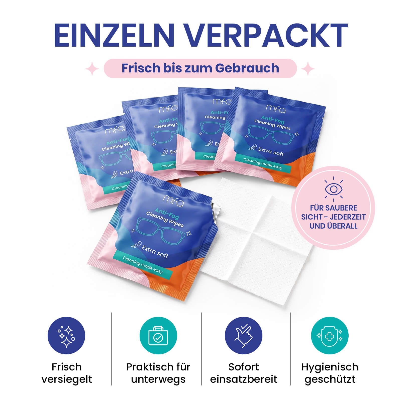 mfa® Antibeschlagtuch Brillen-Reinigungstücher