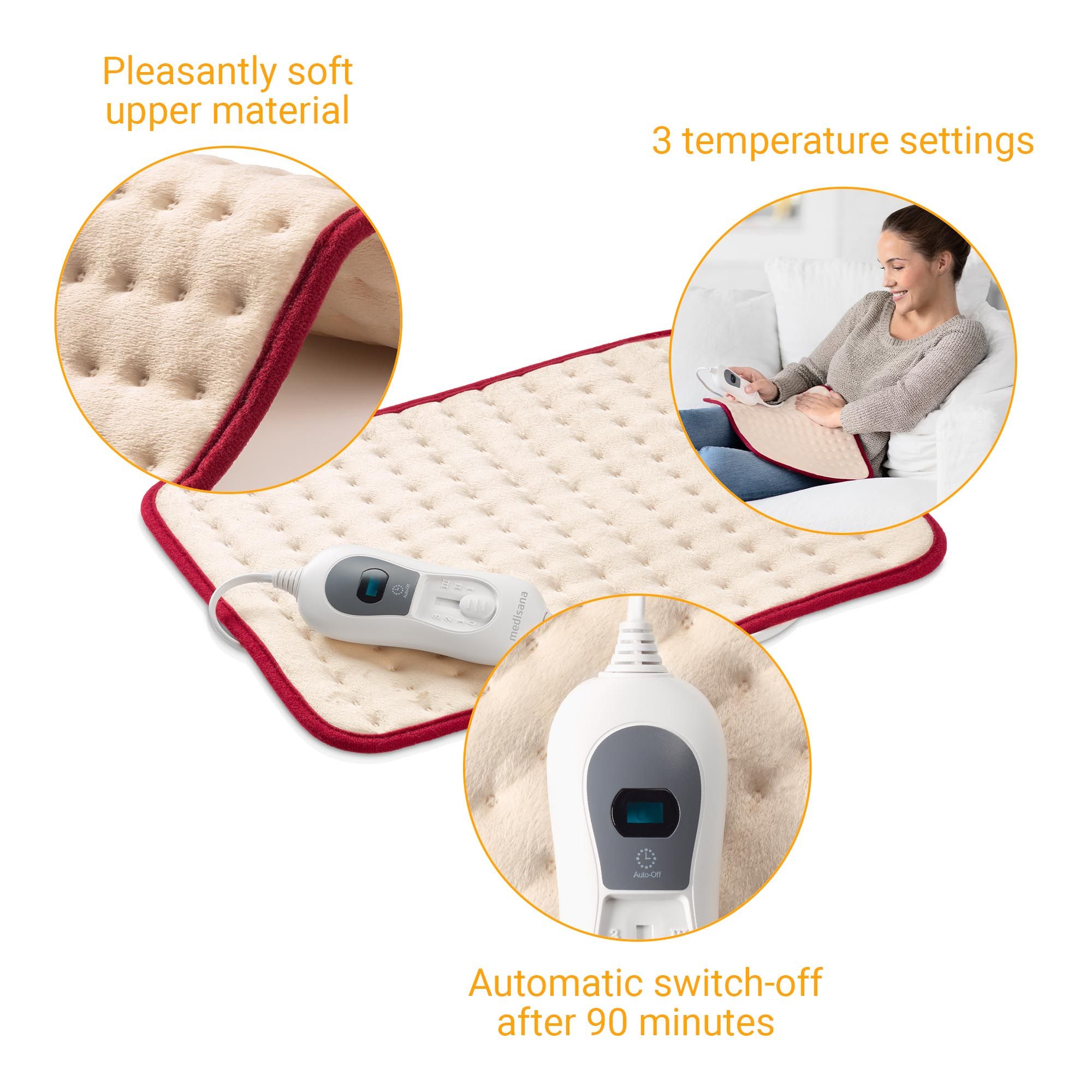 Generisches Heizkissen, 50 x 100 cm mit Druckknopfverschluss Wärmekissen  Elektrisch, Heizkissen mit automatischer Abschaltung, 10 Temperaturstufen