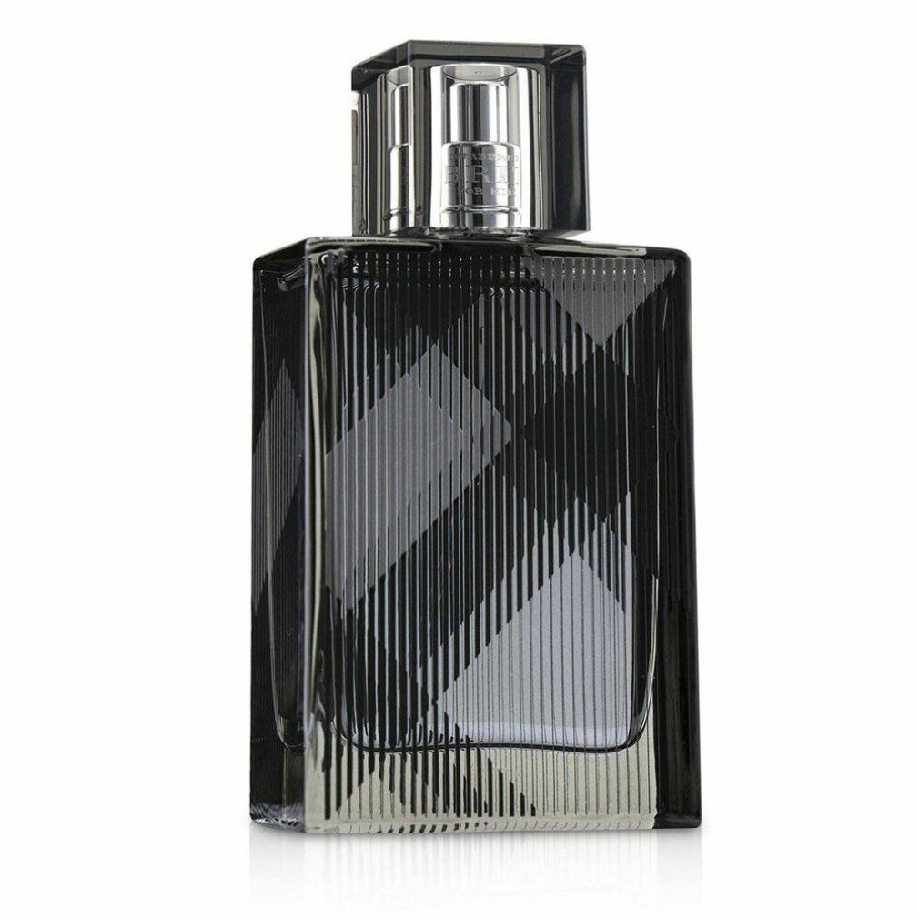 Flakon mit kariertem Muster. Silberner Sprühkopf. Burberry Brit Eau de Toilette.