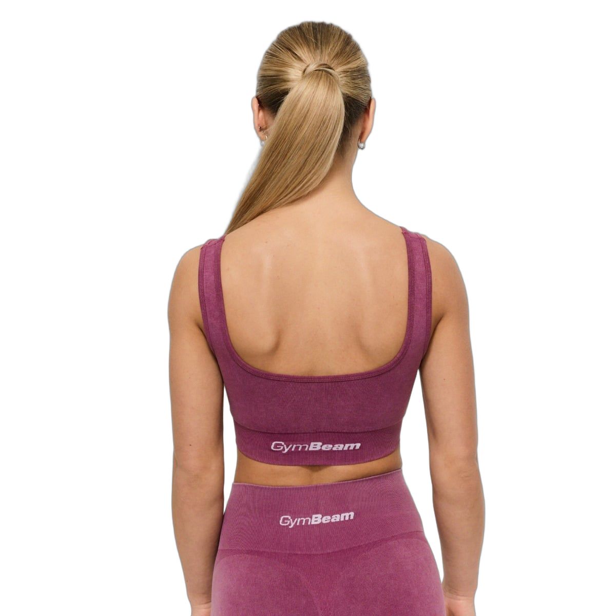 GymBeam Sport-BH Damen nahtlos mit breiten Trägern und Modell Plum