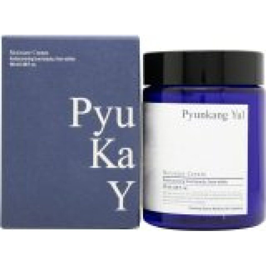 Pyunkang Yul Feuchtigkeitscreme neben ihrer blauen Verpackungsbox.