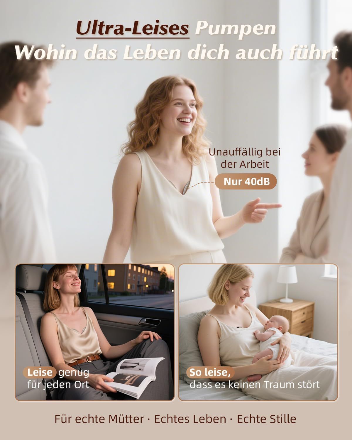 KISSBOBO Elektrische Milchpumpe Beige