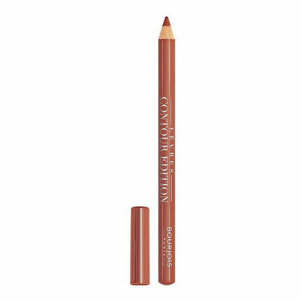 Rötlicher Lippenkonturenstift mit Kappe. Aufschrift 'Contour Edition' und 'Bourjois'.