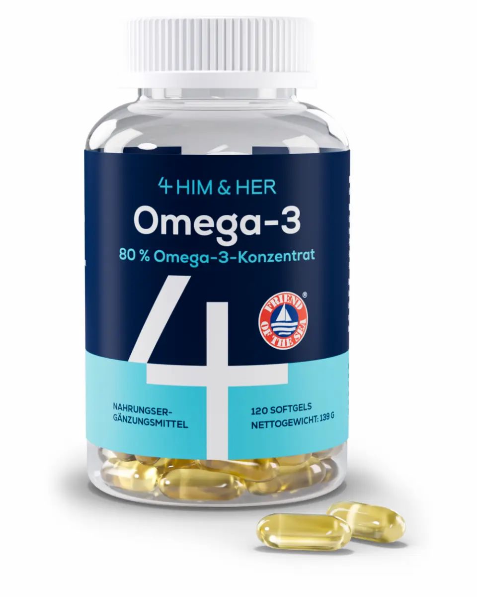 4 HIM & HER Omega 3 Hochdosiert – 80% Konzentrat – 1334 mg