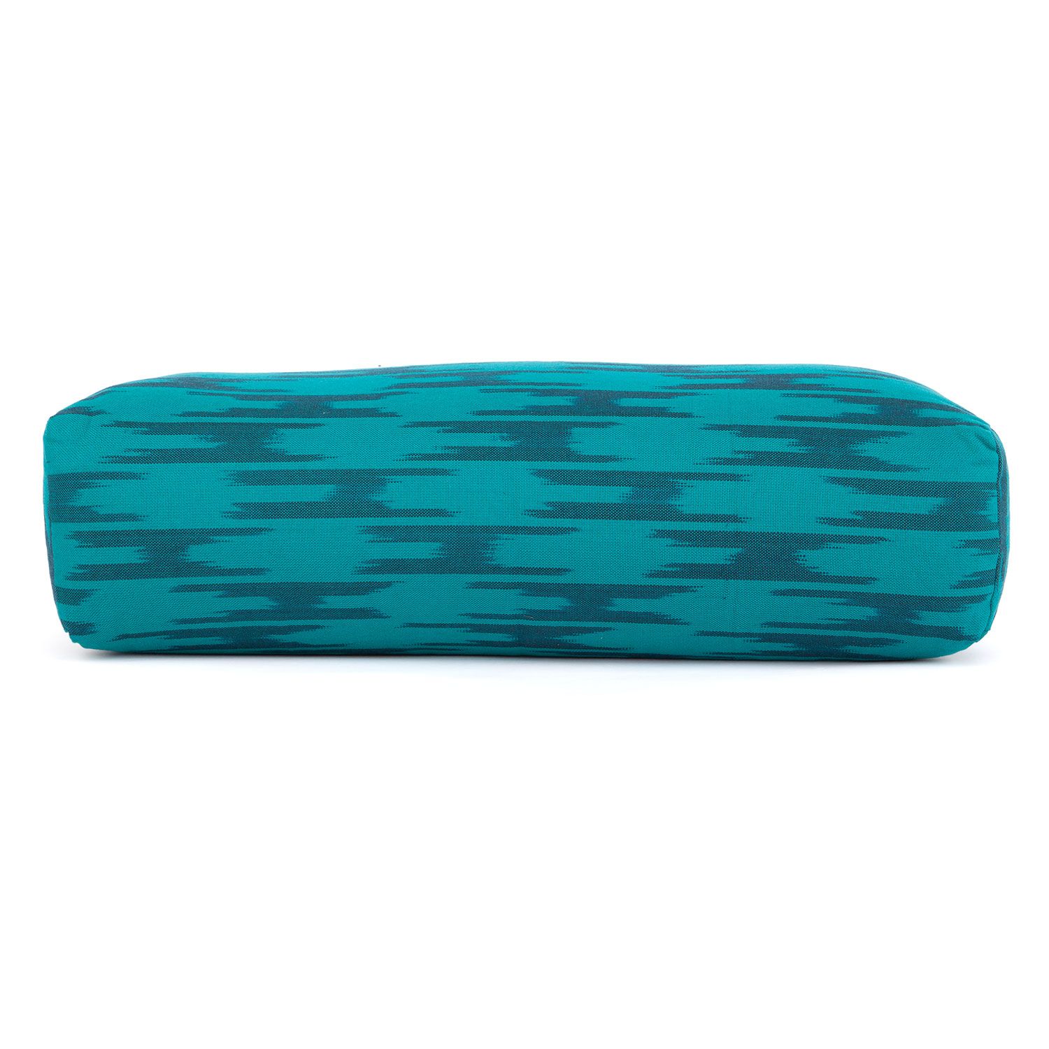 Ethno Collection: Salamba (rechteckig) Yoga-Bolster Ikat-Webstoff, blau-grün gem., Dinkelhülsen 1 St