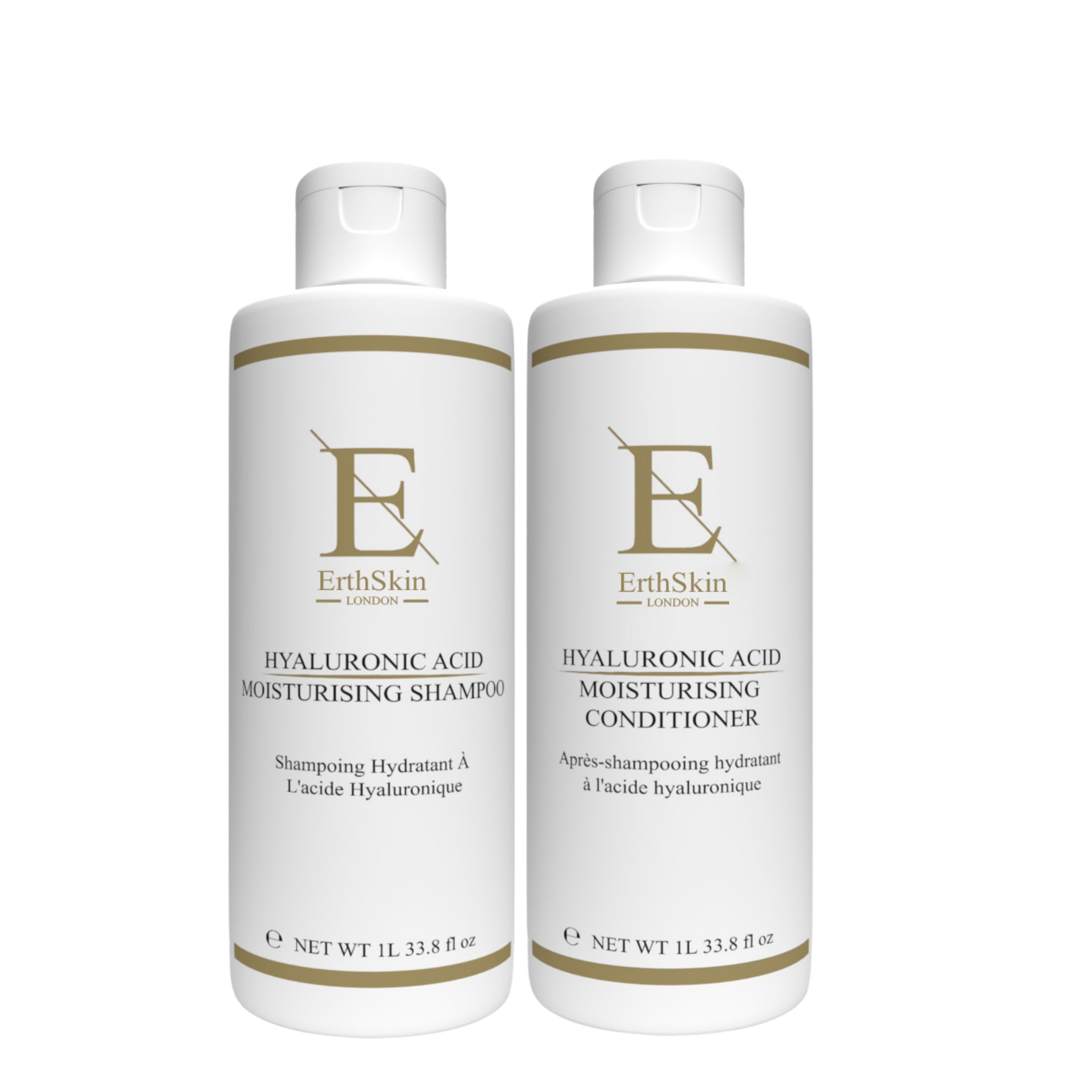 ErthSkin London Feuchtigkeitsspendendes Shampoo + Spülung mit Hyaluronsäure set