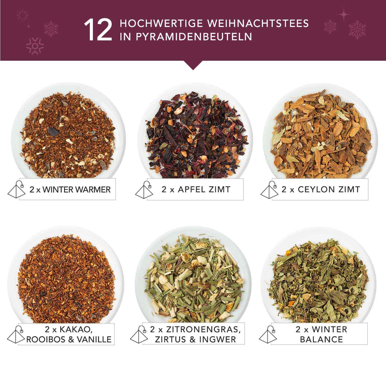 ETS - Teegeschenk mit Schleife Red Santa Christmas bio