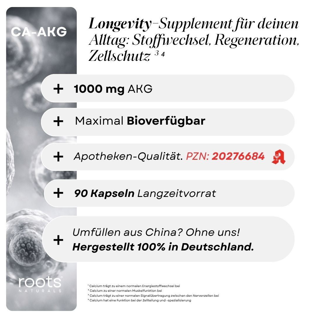 Calcium-Alphaketoglutarat (CaAKG) von roots NATURALS®