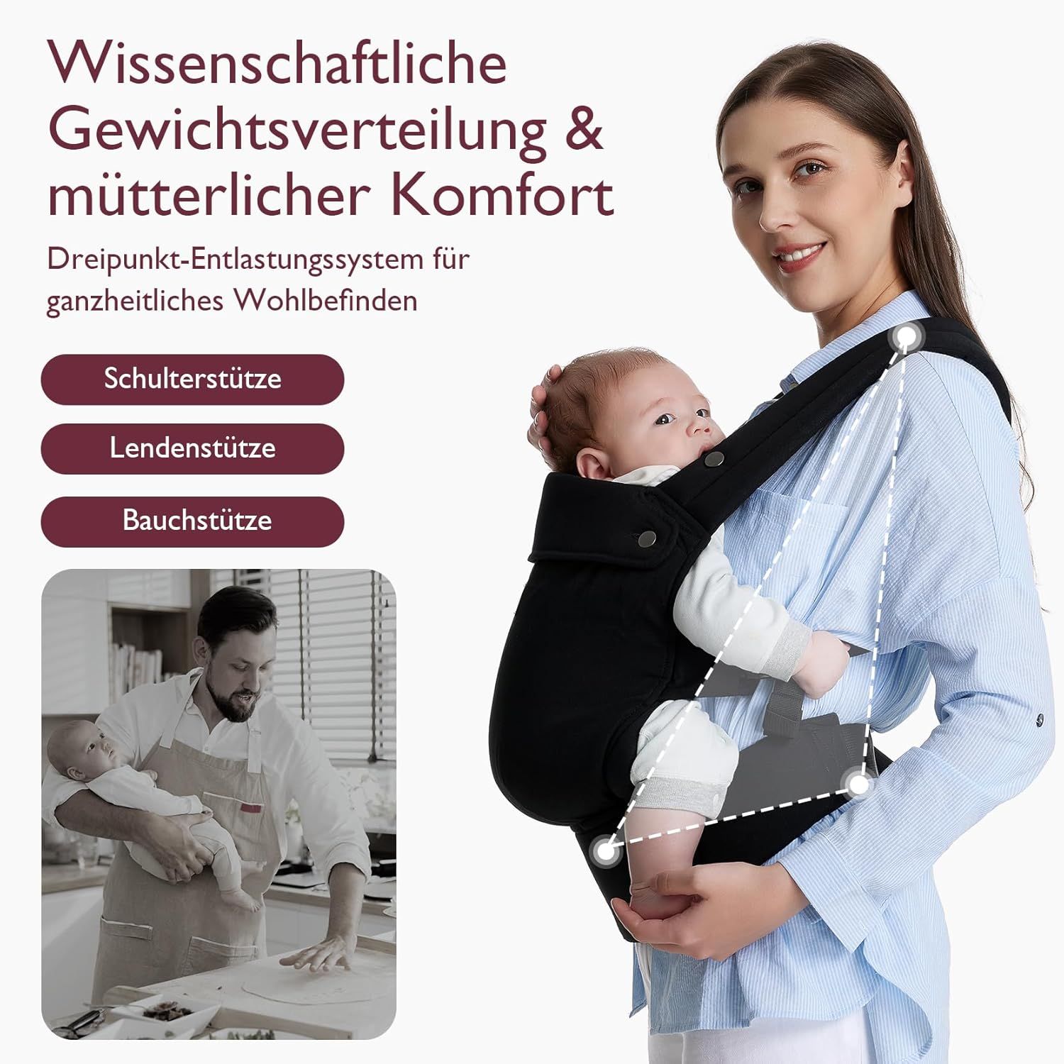 Momcozy Babytrage Schwarz