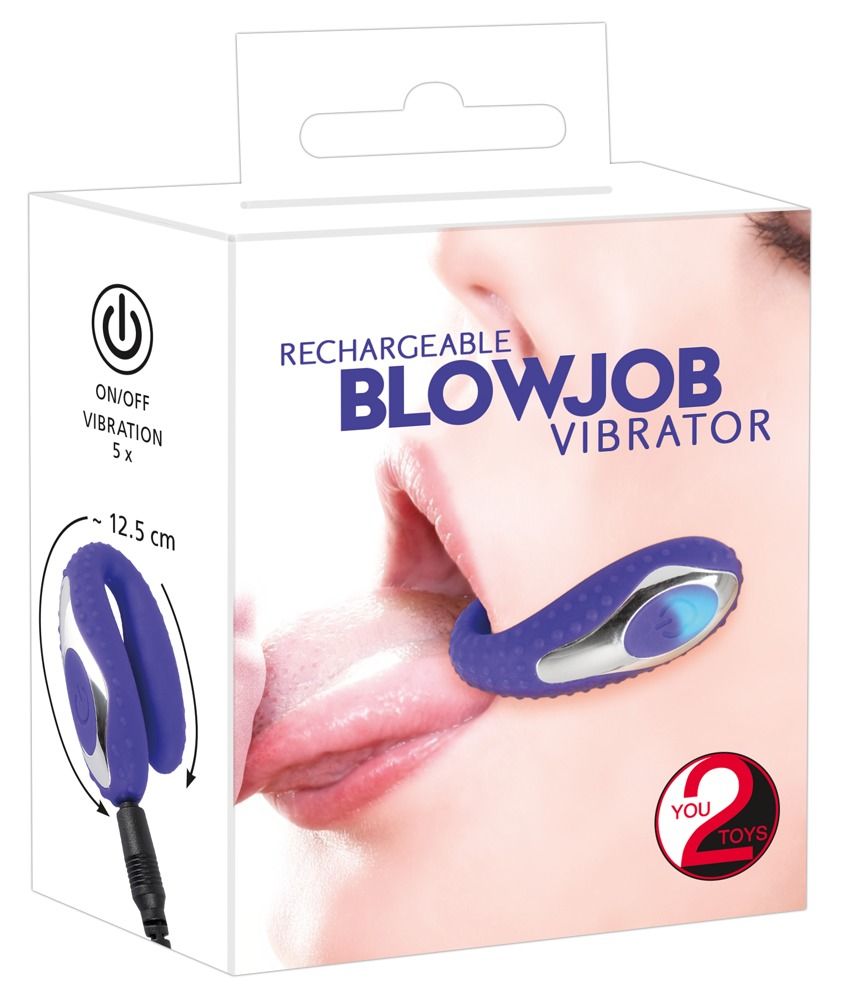 Verpackung mit Produktabbildung. Text: Rechargeable Blowjob Vibrator. You2Toys Logo.