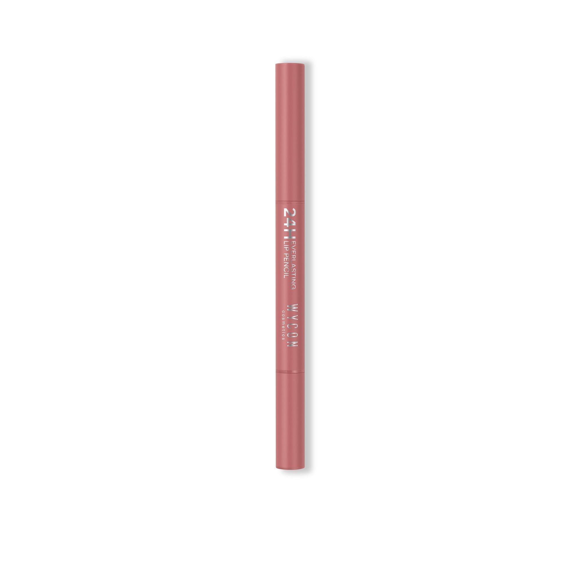 WYCON cosmetics everlasting – 24h matita labbra nude. Matita doppia, chiusa.