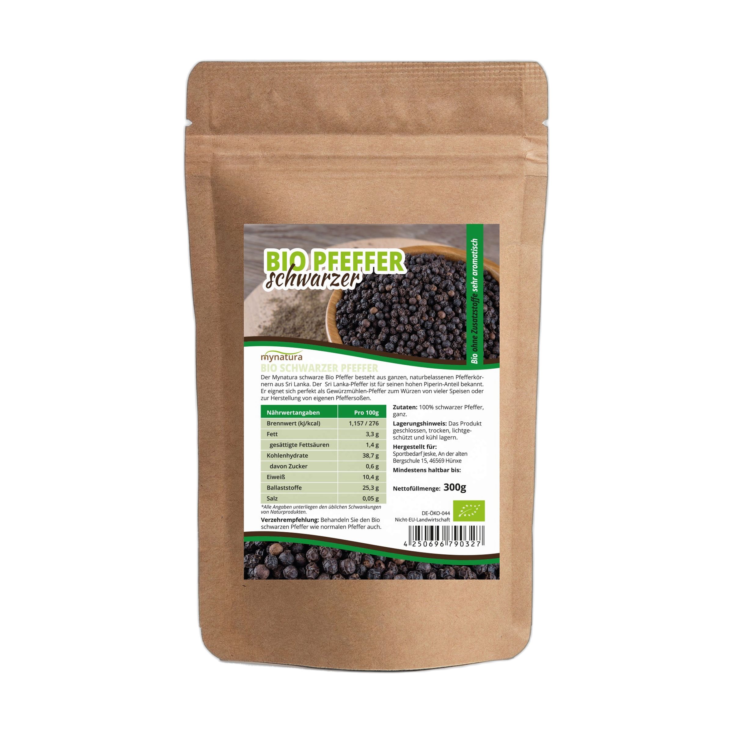 Mynatura Bio Schwarzer Pfeffer ganze Körner 300 g