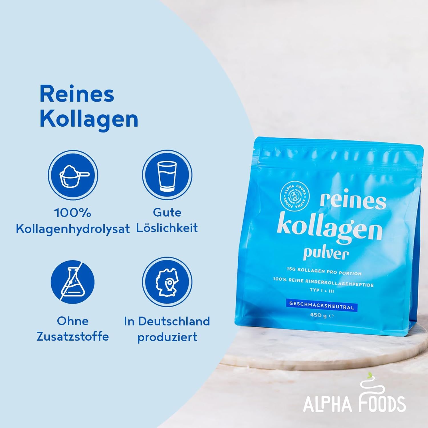 Alpha Foods Reines Collagen Pulver Angebot