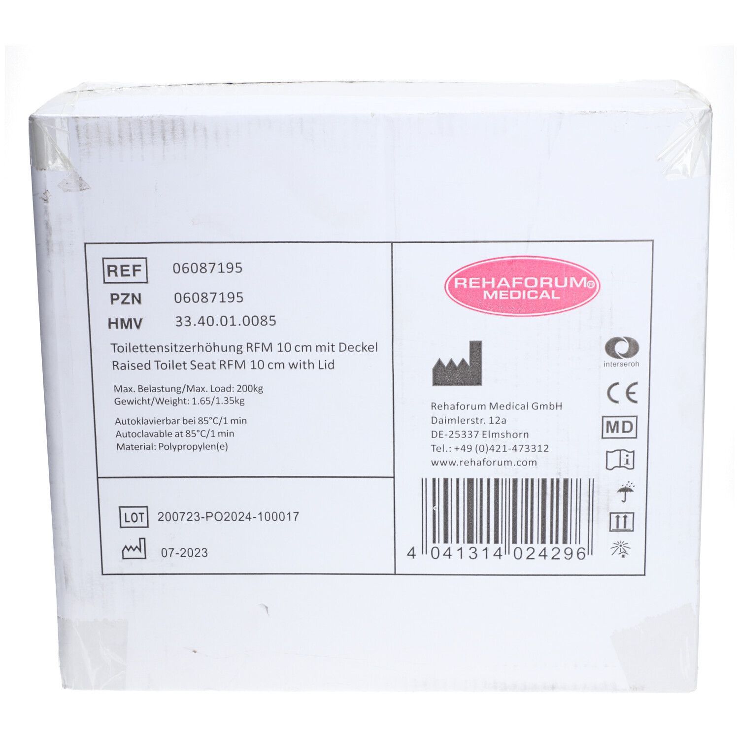 Toilettensitzerhöhung 10 cm mit Deckel 1 St Zubehör