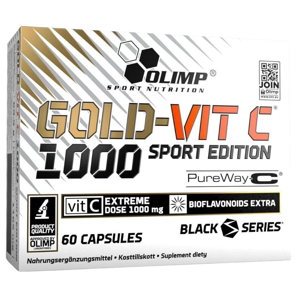 Olimp Gold-Vit C 1000 Sport Edition: 60 Kapseln mit 1000 mg Vitamin C und Bioflavonoiden.