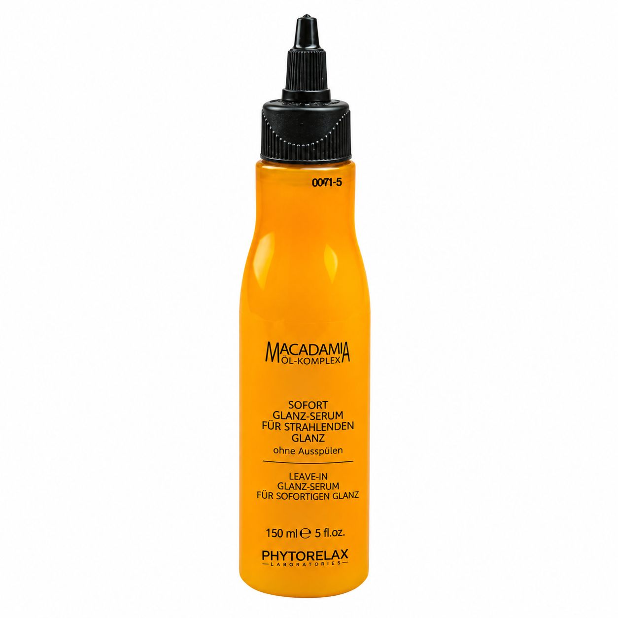 Phytorelax Macadamia Glanz-Serum 150ml Flasche mit Applikator.