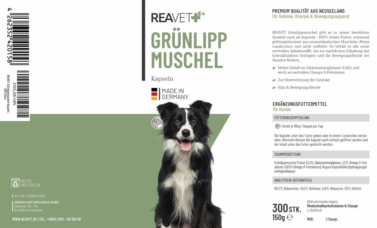 Grünlippmuschel Kapseln - ReaVET