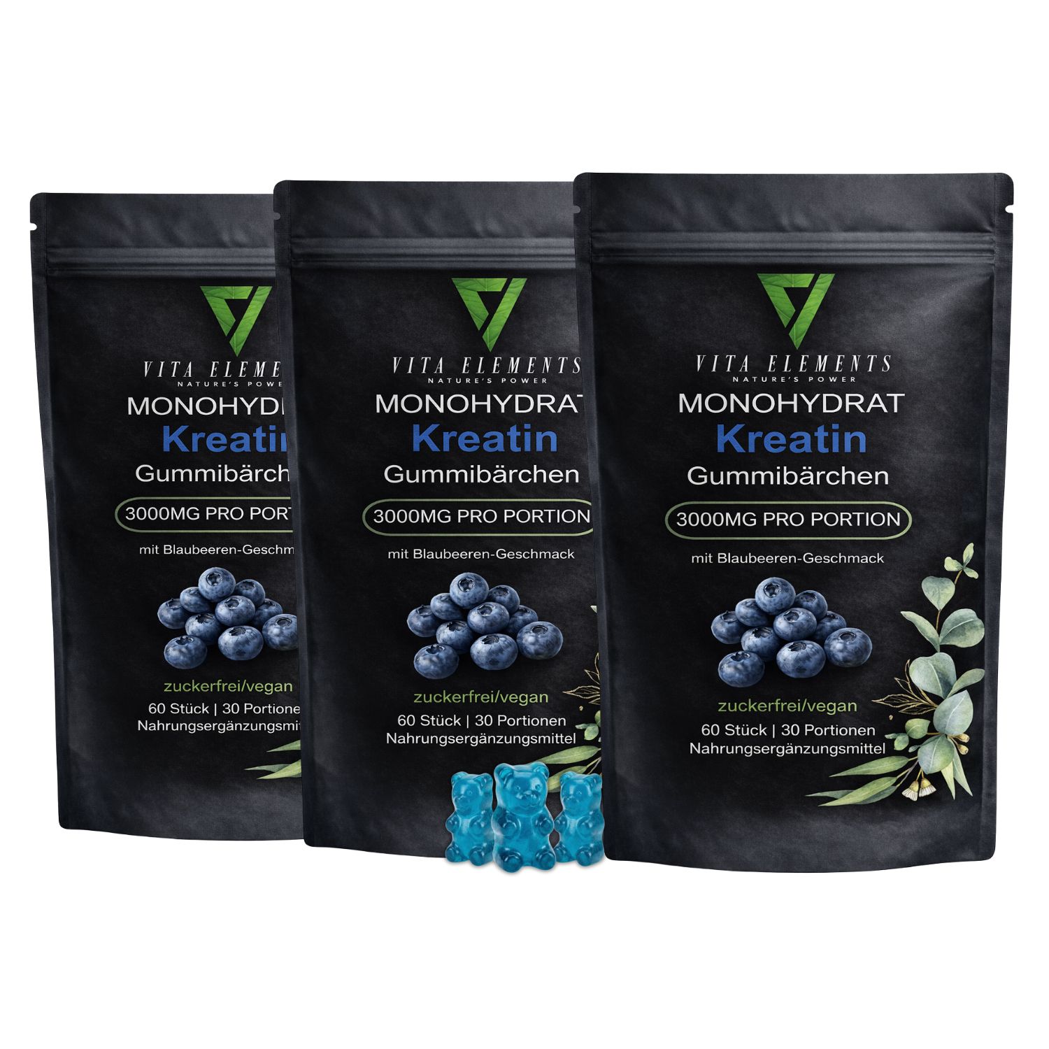 Vita Elements Kreatin Monohydrat Gummibärchen 300 g