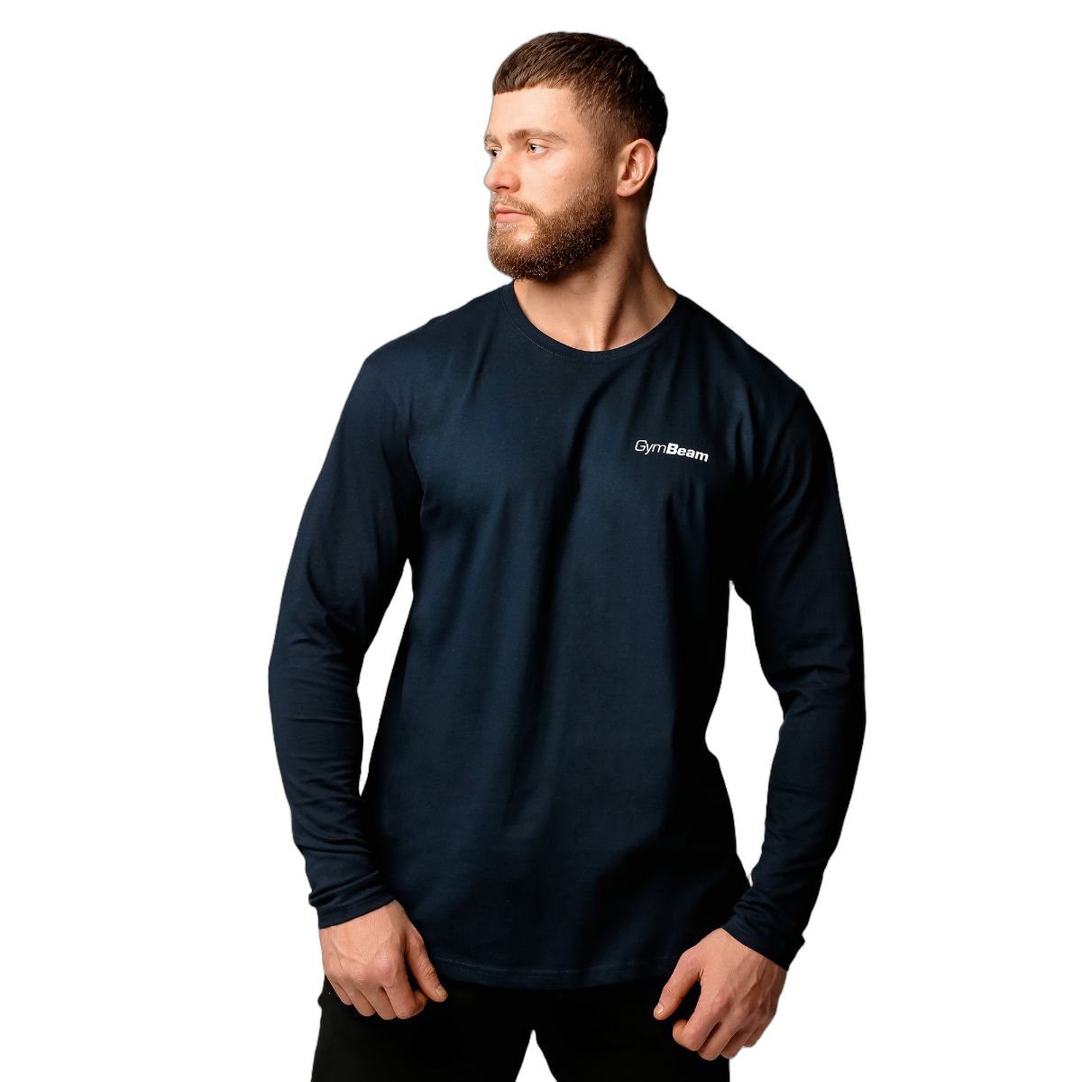 GymBeam Langarm-T-Shirt Herren Regular aus Baumwolle Navy 1 St